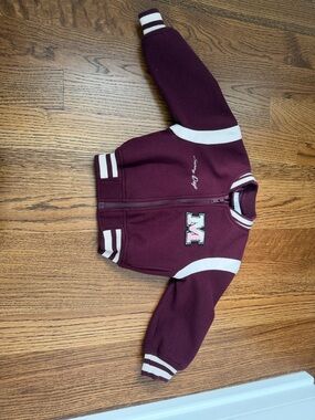 H&M Maroon and White Varsity Jacket